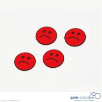 Smiley magnétique :-( 30mm rouge 25 pcs.