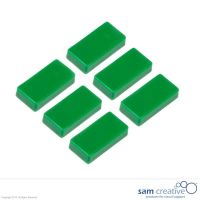 Aimant 12x24 mm rectangulaire verts (set 6)