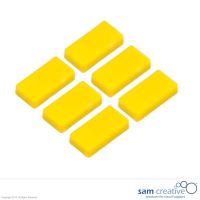 Aimant 12x24 mm rectangulaire jaunes (set 6)