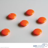 Set d'aimants en verre de 20mm orange (6 pcs)