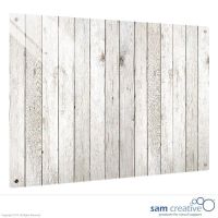 Tableau Ambiance Clôture en bois clair 50x50 cm